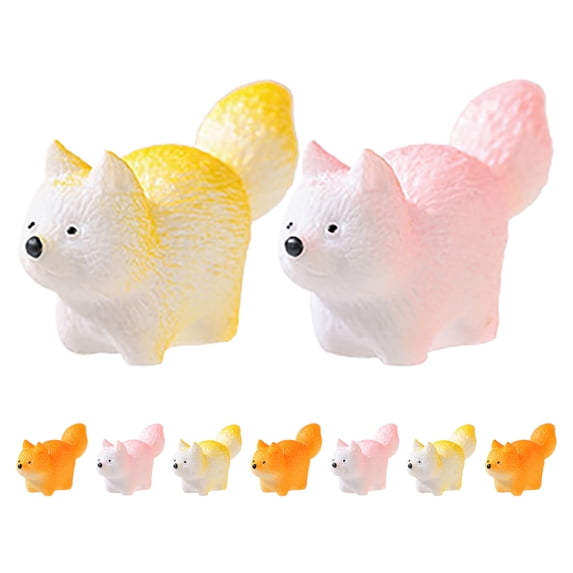 WEUVEB Craftsmanship Fox Statuettes, Assorted Colors, Perfect for Home Decor, 9Pcs