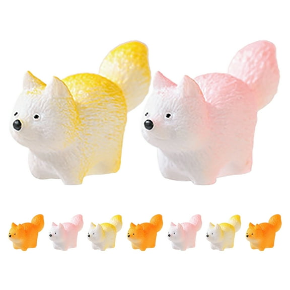 WEUVEB Craftsmanship Fox Statuettes, Assorted Colors, Perfect for Home Decor, 9Pcs