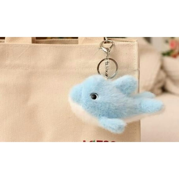 Dayesque Adorable Dolphin Plush Toy Keychain Dolphin Doll Pendant Cute Ocean Keychain Multi-Use Plush Keyring Purse Charm Stuffed Animal Keyring