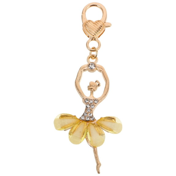 WEUVEB Golden Metal Ballet Keychain Pendant for Car Keys, Versatile and Stylish Accessory