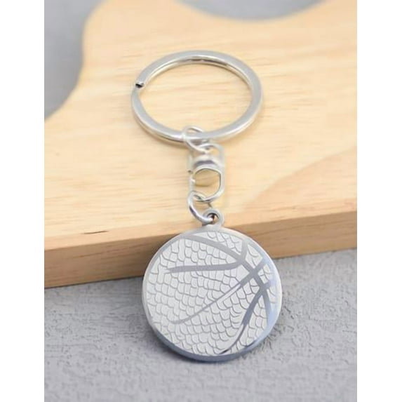 Dayesque Stainless Steel Basketball Keychain Charm Car Hanging Decoration Accessories for Boys and Men