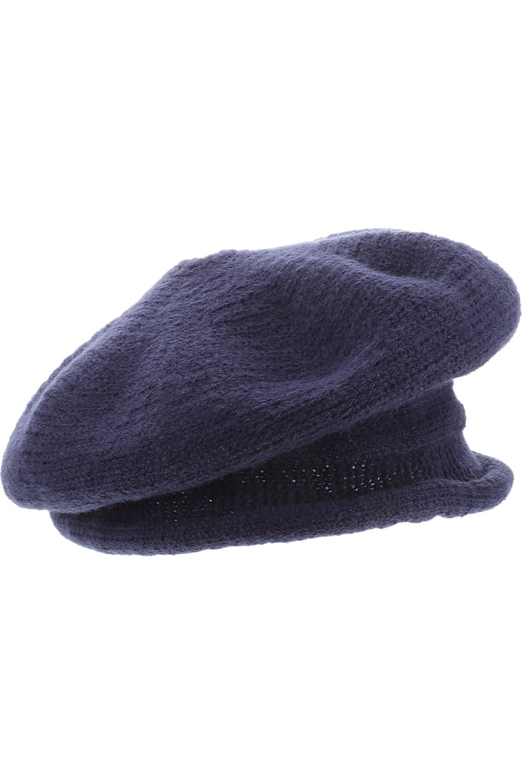 Wide Brim Knit Beret Hat for Kids and Adults, Soft Comfortable French Style Pumpkin Beanie Cap, Korean Fashion Accessory