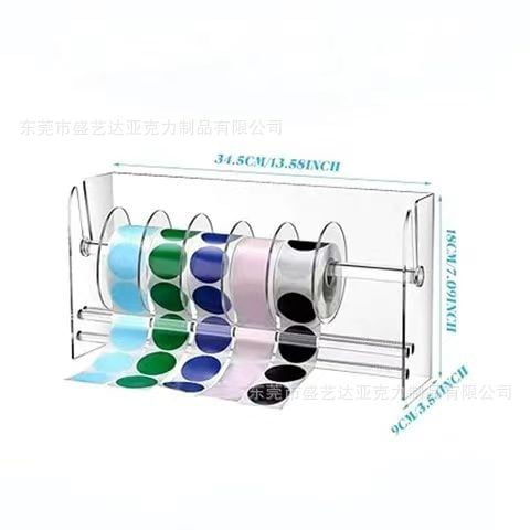 Dayesque Clear Acrylic Label Roll Dispenser Stand Adjustable Sticker ...