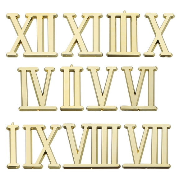 WEUVEB Golden ABS Clock Parts with Clear Roman Numerals for Precise Clock Repair and Replacement Components