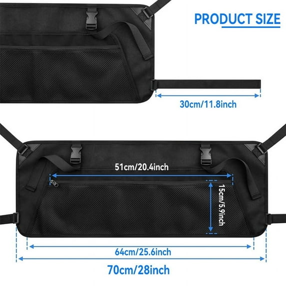 WEUVEB Black Oxford Storage Bag with Mesh Pocket, and Versatile for Outdoor Camping, Gardening, and Travel Use