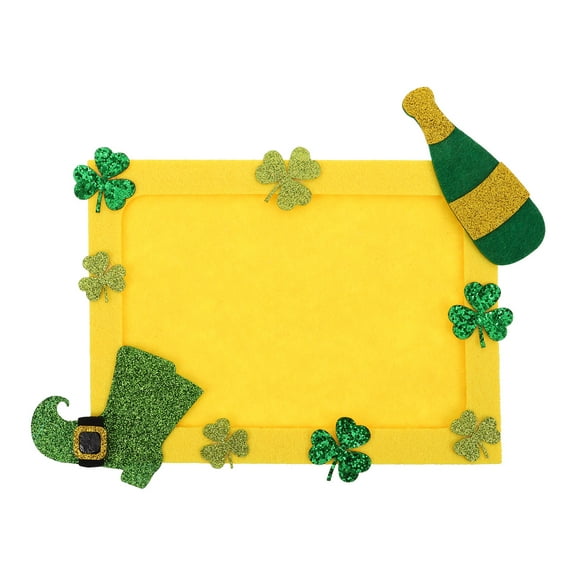 Dayesque St. Patrick's Day Photo Frame Green Shamrock Non-Woven Fabric Craft Picture Frame Holiday Party Decoration