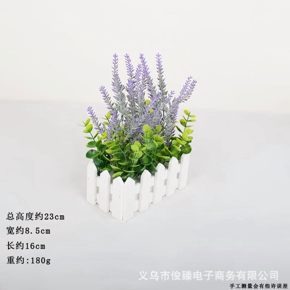 WEUVEB Violet Artificial Lavender Plant in Pot for Home Decor, Office, Table Centerpiece, and Indoor Decoration