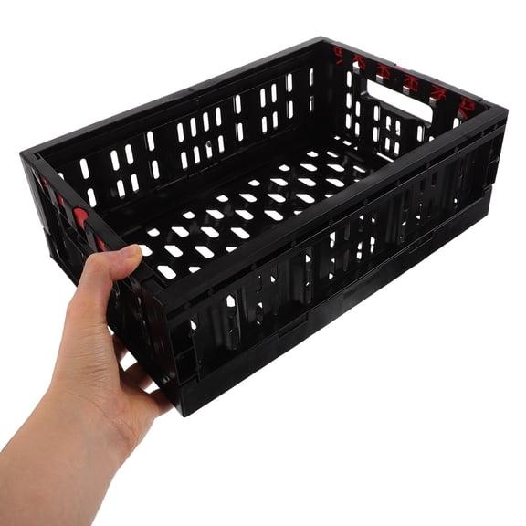 Dayesque Foldable Plastic Storage Crate for Fruits & Vegetables, Stackable Wall-Mounted Basket for Easy Transport and Organization