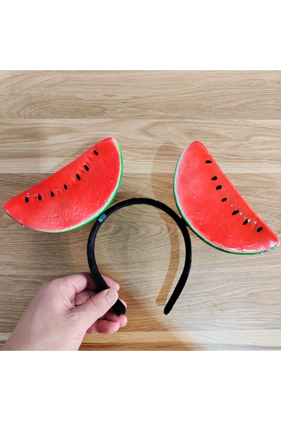 Fruit Hair Accessories Watermelon Charm Headband Red Plastic Fabric Cute Style 1 Set