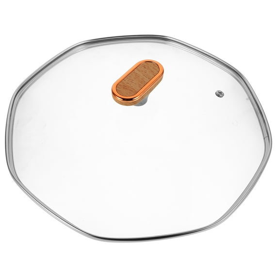 WEUVEB Tempered Glass Wok Replacement Lid Universal Fit Transparent Pan Cover for Kitchen Cooking