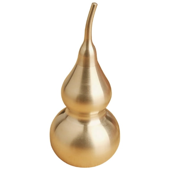 WEUVEB Golden Brass Gourd Figurine Chinese Decor for Home and Office Collectibles