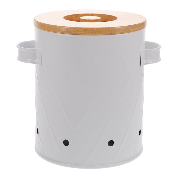 WEUVEB Multifunctional Vegetable Storage Bin, Reusable White Carbon Steel Organizer for Kitchen and Pantry