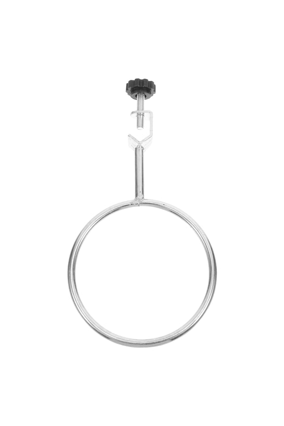 Versatile Silver Iron Chemistry Lab Stand Clamp with Durable Support Rings