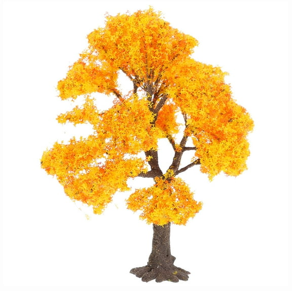 Dayesque Mini Toy Plastic Model Yellow Trees Figurines Landscape Tree Decor Miniature Wire Trees Tiny Trees Model for DIY Crafts