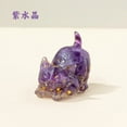 thumbnail image 1 of WEUVEB Purple Crystal Resin Cat Statue Home and Car Decor Unique, 1 of 8
