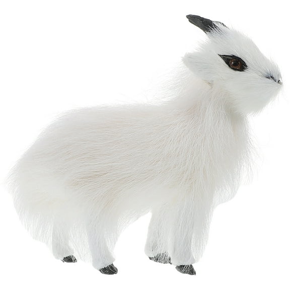 Dayesque Plush Goat Figurine Lifelike Goat Stuffed Faux Plush Lamb Dolls Christmas Ornaments for Stuffed Lamb Table Decorations