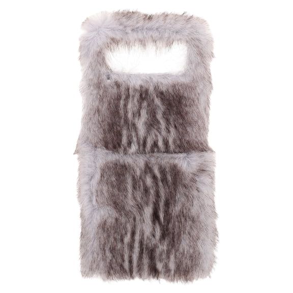 WEUVEB Grey Plush Soft Phone Case Full Coverage Protective Cover with Comfortable Fit for Cell Phones