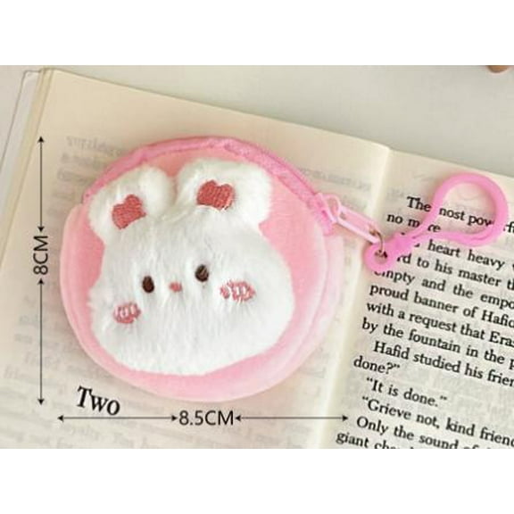 Dayesque Mini Plush Purse for Girls Cute Animal Wallet Portable Earphone Pouch Gift for Kids Women and Students