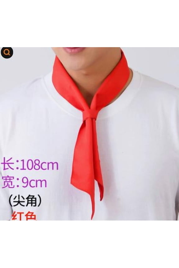 Red Chef Scarf Neckerchief for Men & Women, Breathable Kitchen Tie, Comfortable Professional Cooking Staff Uniform Accessory