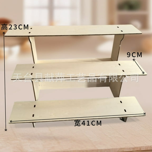 WEUVEB Wooden Retail Display Stand Beige Wood 1 Piece Countertop Organizer for Store or Home