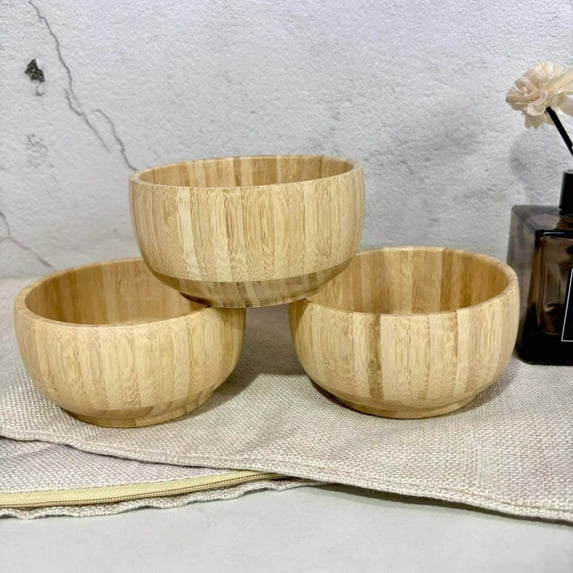 WEUVEB Cereal Bowls Bamboo Khaki 1Pack For Parties