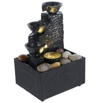 WEUVEB Tabletop Water Fountain Multi-Color Plastic Home and Office Decor Relaxing Indoor Water Feature