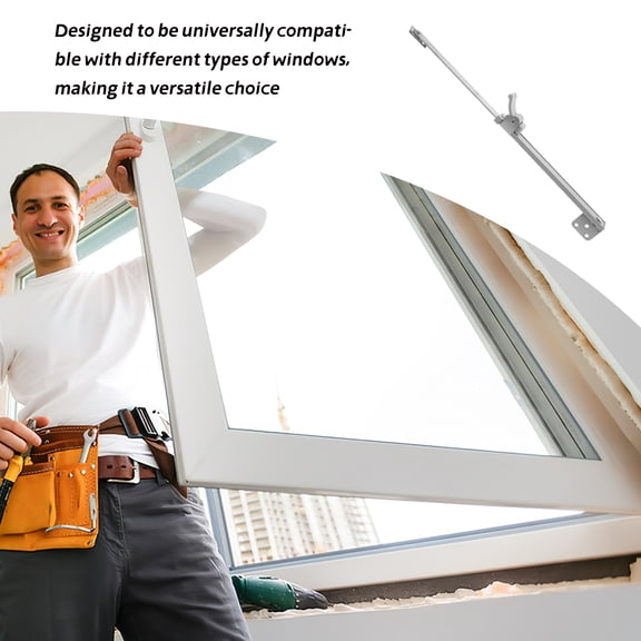 WEUVEB Aluminum Alloy Telescoping Window Support Rod with Wind Brace, Easy to Install and