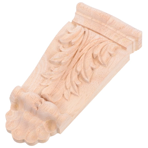 WEUVEB Wood Carved Corner Accents Khaki Furniture Decoration Set for Living Room Home Decor 1 Set