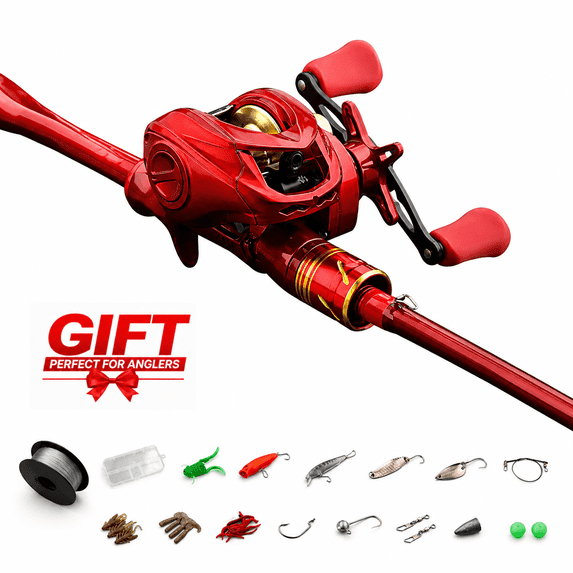 Dayjoy Casting Rod Baitcasting Reel Combo, 7.2:1Gear Ratio Magnetic Braking Fishing Kit with Complete Tackle Gear
