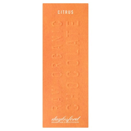 Daylesford Organic Raw Chocolate Bar - Orange & Tangerine 50g, British Import (Pack of 3)