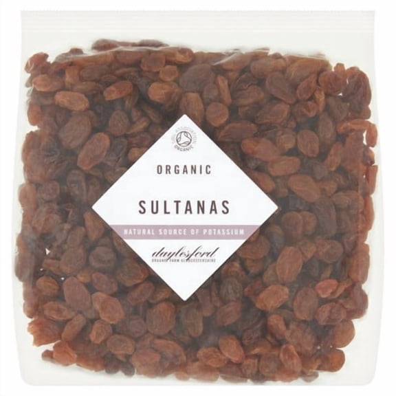 Daylesford Organic Sultanas 500g, British Import (Pack of 2)