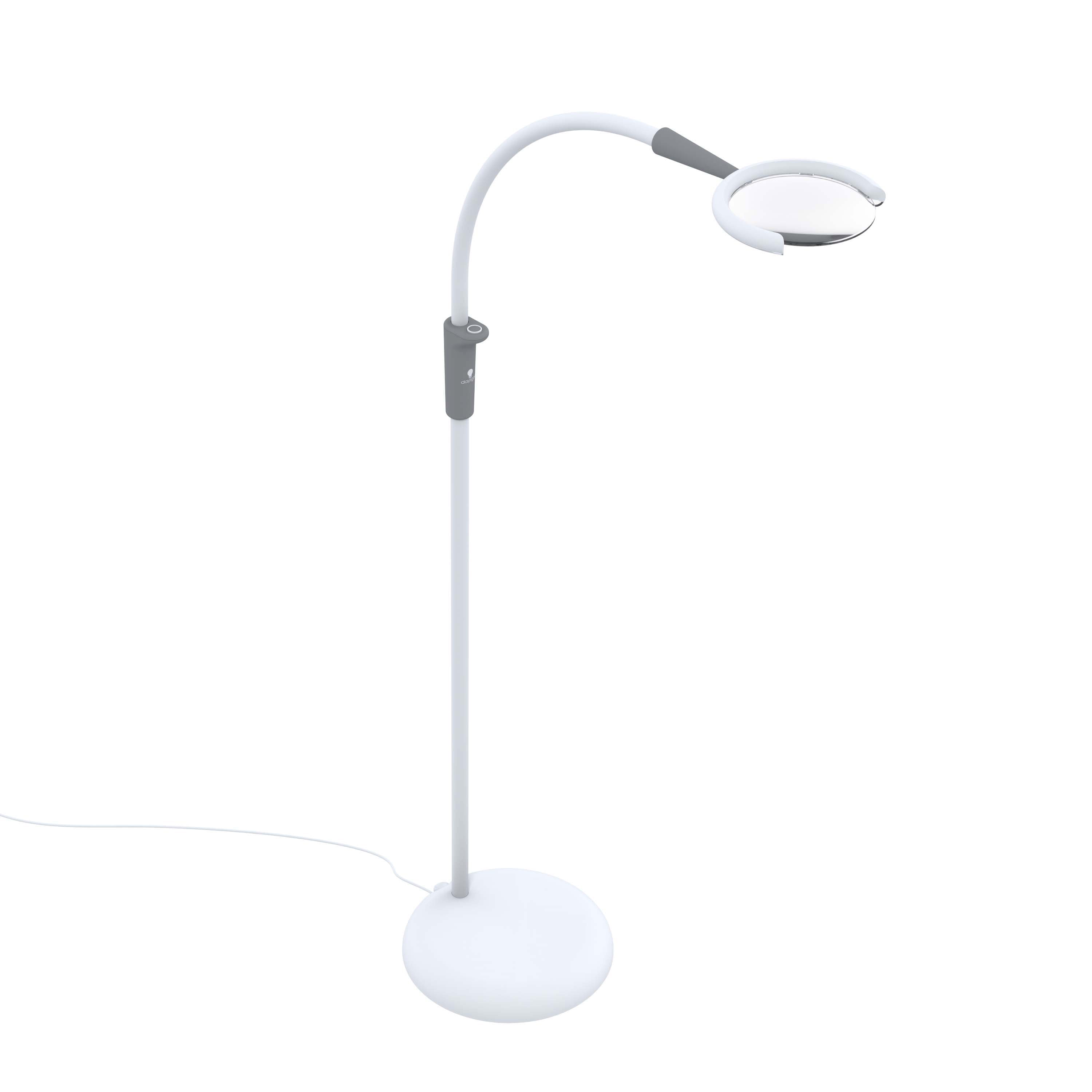 White LED Floor Lamp with Dimmer and USB Port