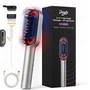 DayIn Electric Scalp Massager Hair Grow, Red Light Hair Oil Applicator Brush, Cordless Vibrating Head Massage Comb, Silver