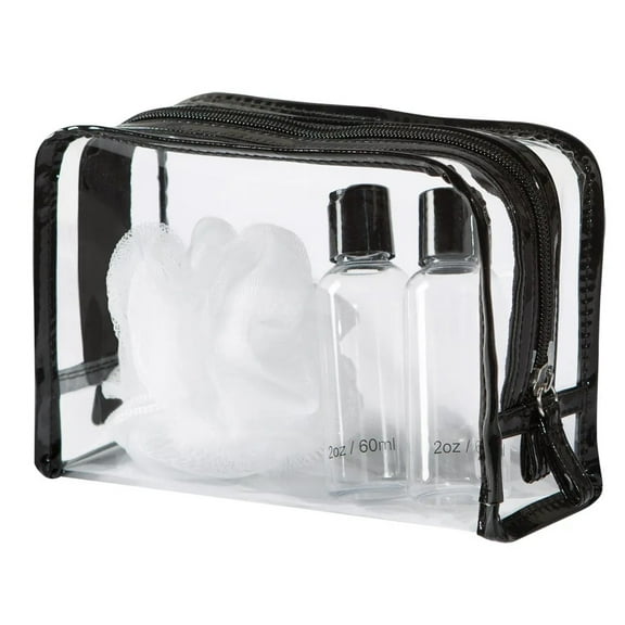 Daylogic Clear Clutch with 2 Bottles and Loofah