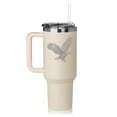 thumbnail image 1 of Daylor 40 oz Tumbler with Handle and Straw Lid Stainless Steel Insulated Travel Mug Cup Bald Eagle (Cream), 1 of 1
