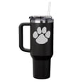 thumbnail image 1 of Daylor 40 oz Tumbler with Handle and Straw Lid Stainless Steel Insulated Travel Mug Cup Paw Print (Black), 1 of 1