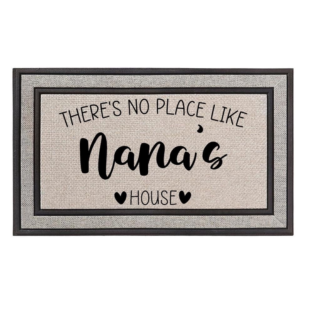 Daylor Outdoor Indoor Doormat 18" x 30" Gray/Beige/Black Rubber Backed Door Mat Fabric Mat Nana's Hearts Grandma Grandmother