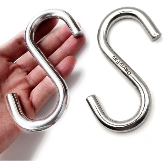 DaylyFav S Hooks Heavy Duty Stainless Steel, 700 lb Capacity, 2 Pack, 4.5 Inch