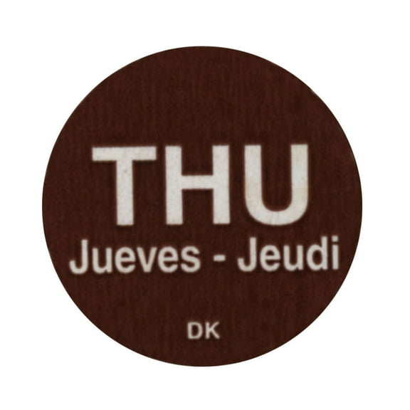 Daymark Thursday Labels Brown Tri-Lingual Rotation Colored Dot - 3/4"Dia 2000 Per Box