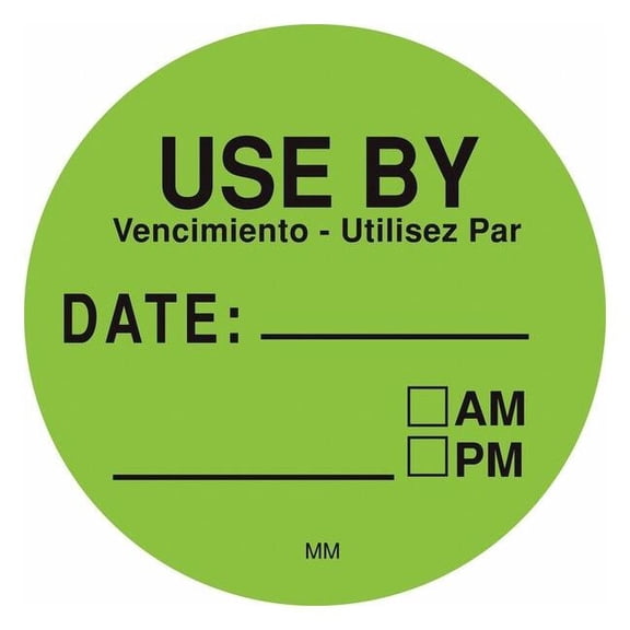 Daymark Food Rotation Label,Green,Paper,PK500 112433