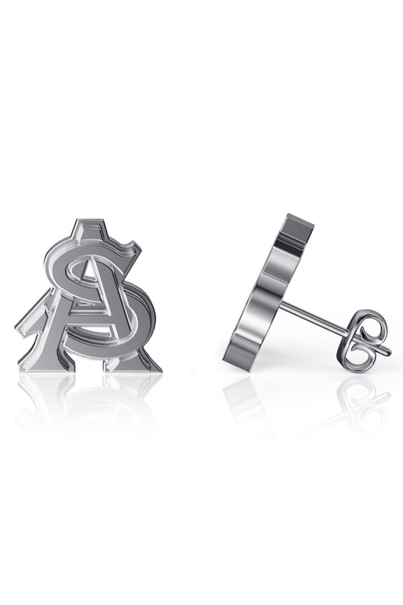 Arizona State Sun Devils Team Logo Silver Post Earrings