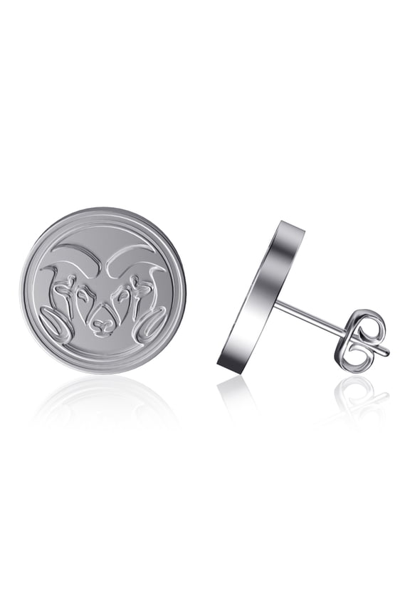 Colorado State Rams Team Logo Silver Post Earrings