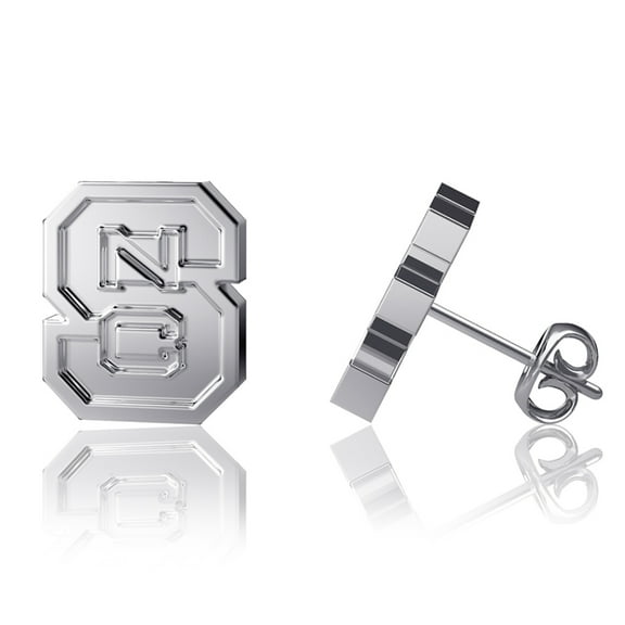 Dayna Designs NC State Wolfpack Team Logo Silver Post Earrings