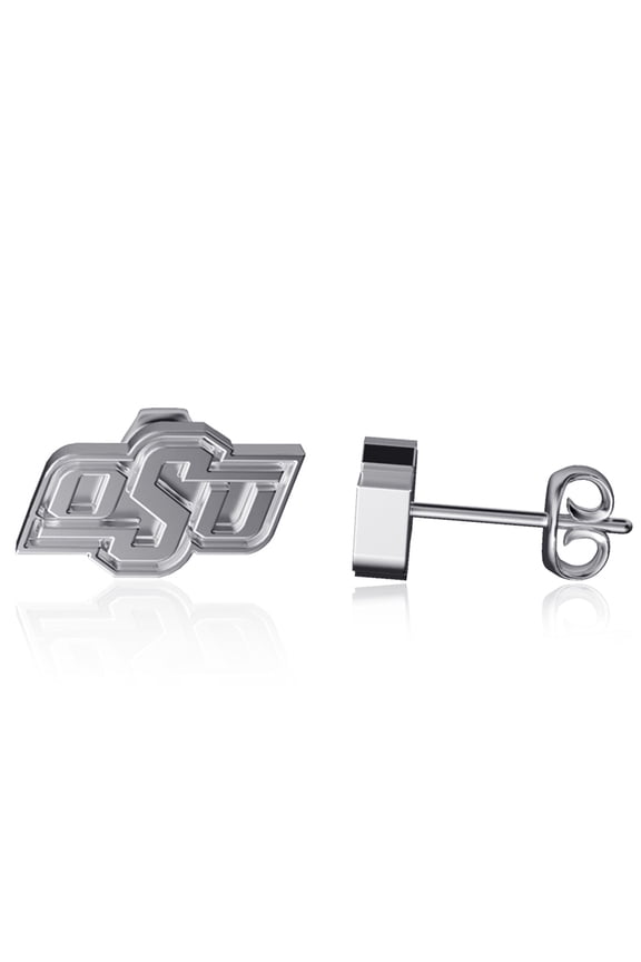 Oklahoma State Cowboys Team Logo Silver Post Earrings