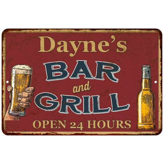 Dayne's Red Bar and Grill Rustic Sign Decor 8x12 108120045403