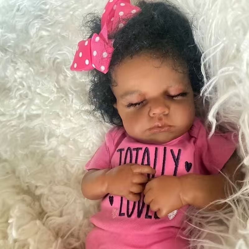 Dayoff Kids 19 Inch Lifelike Reborn Baby Dolls Black -Realistic Baby Doll With Clothes(No Accessories)For Kids Age 3+