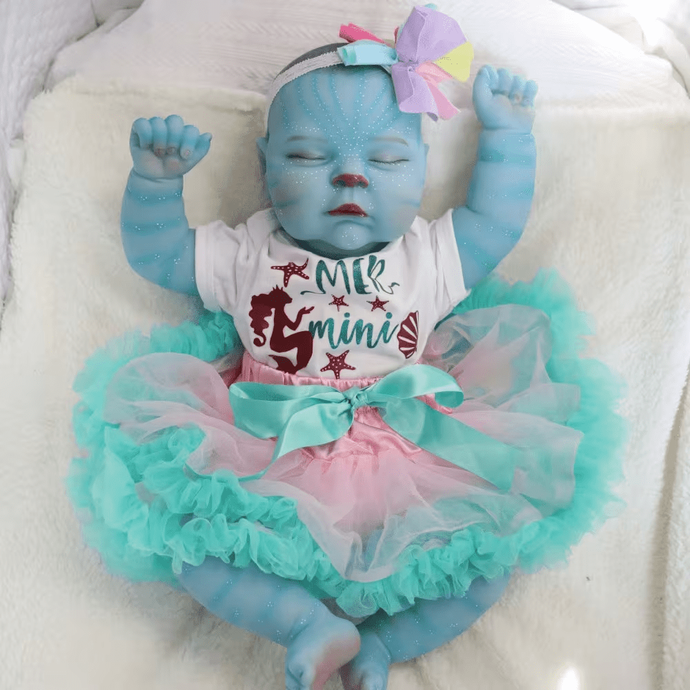 Dayoff Kids Lifelike Reborn Baby Dolls - 20 Inch Blue Realistic Baby Doll With Clothes For Kids Age 3+(No Accessories)