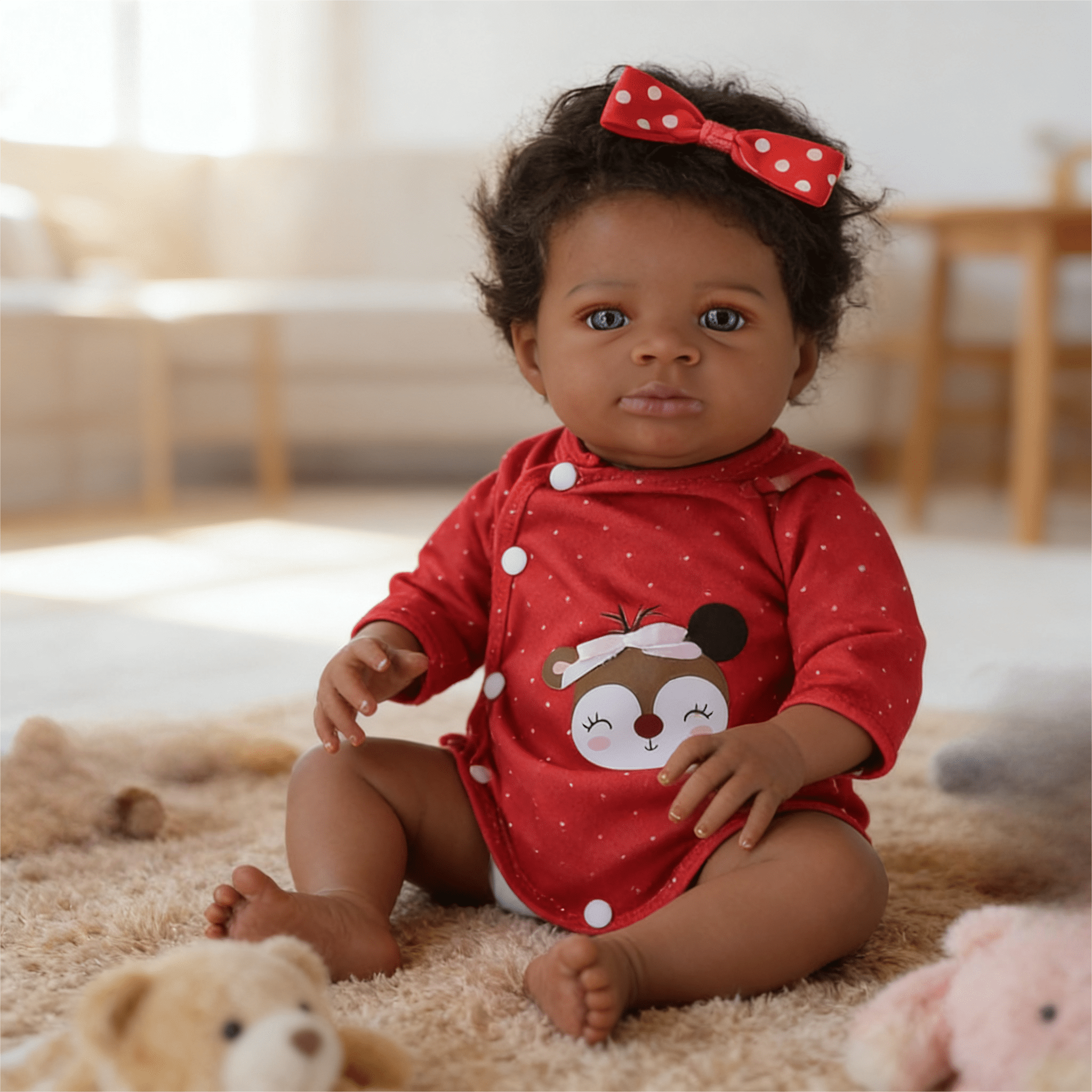 Dayoff kids 18 Inch Reborn Baby Doll,African American Newborn With Clothes For Kids Age 3+(No Accessories)