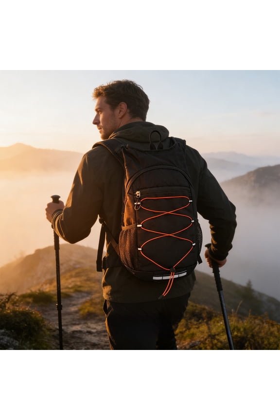 Daypack, Hiking Backpack, 20L Lightweight Waterproof Nylon Pack, Reflective Safety, Travel Camping Outdoor, 1-Piece