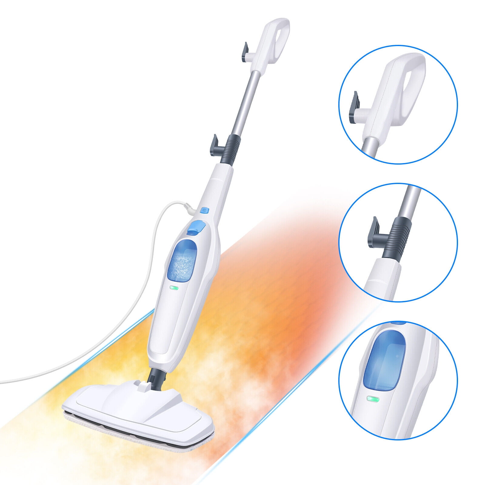 Dayplus 1500W Steam Mop Carpet Hardwood Floor Steamer, Lightweight Steam mops for Grout Tiles